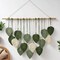 Wall Hanging Decor Leaves Tapestry Boho Wall Decor (LightGreen-M)